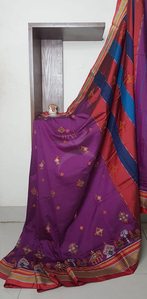 Kasuti embroidered Cotton blended traditional ilkal saree