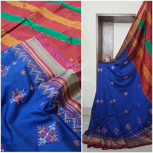 Kasuti embroidered Cotton blended traditional ilkal saree