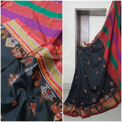 Kasuti embroidered Cotton blended traditional ilkal saree