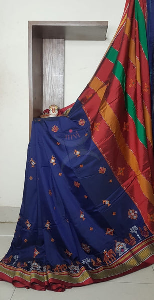 Kasuti embroidered Cotton blended traditional ilkal saree