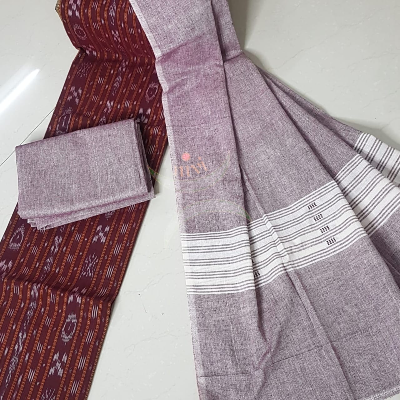 Handloom cotton sambalpuri woven suit set