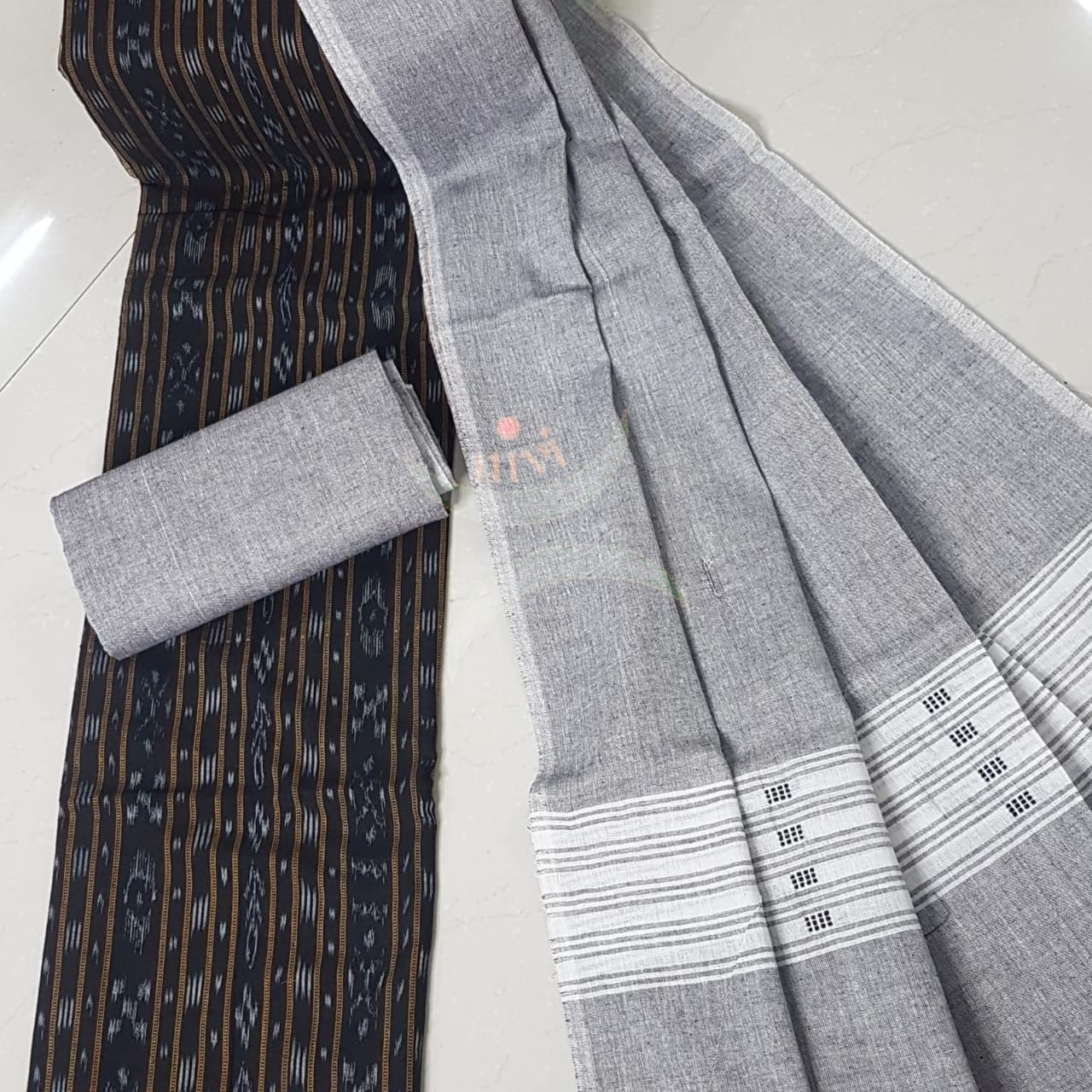 Banarasi Handloom Cotton Silk Sky-Blue Color Suit - BanarasiSaree.com