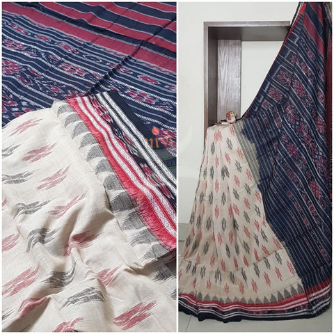 Handloom sambalpuri woven merserised pure cotton saree.