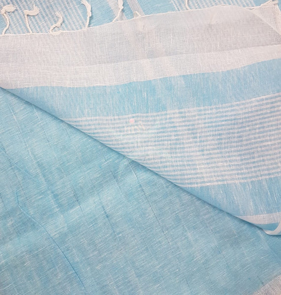 60's count handloom linen saree
