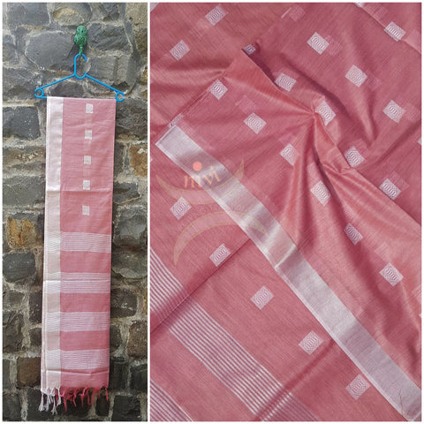 Linen with subtle silver zari border