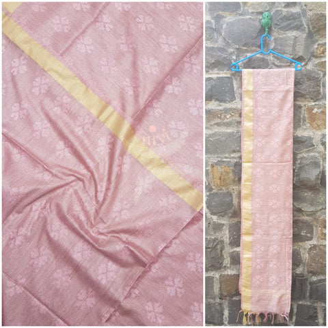 Linen with subtle gold zari border