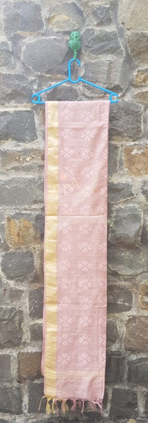 Linen with subtle gold zari border