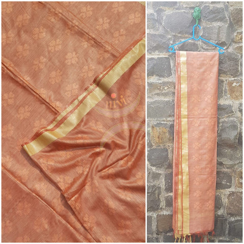 Linen with subtle gold zari border