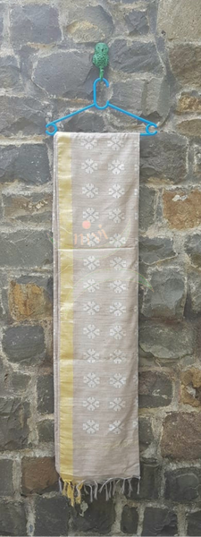 Linen with subtle gold zari border