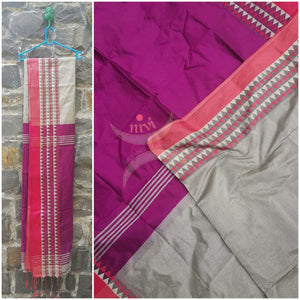 Bengal handloom cotton with contrasting pallu and blouse