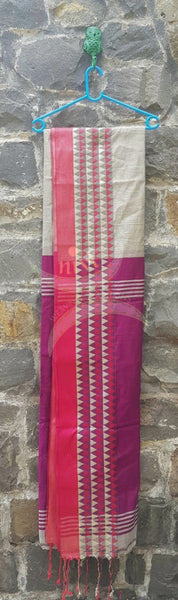 Bengal handloom cotton with contrasting pallu and blouse