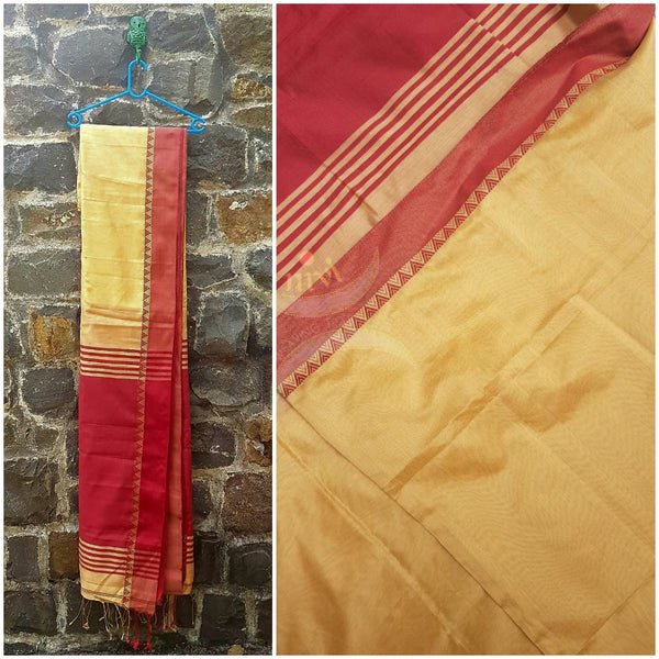 Bengal handloom cotton with contrasting pallu and blouse