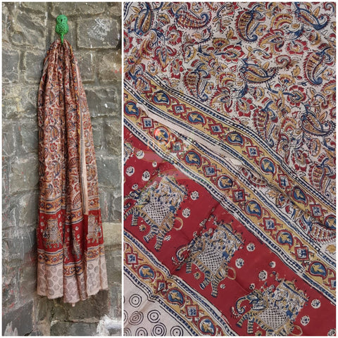 Handloom chennur silk kalamkari dupatta