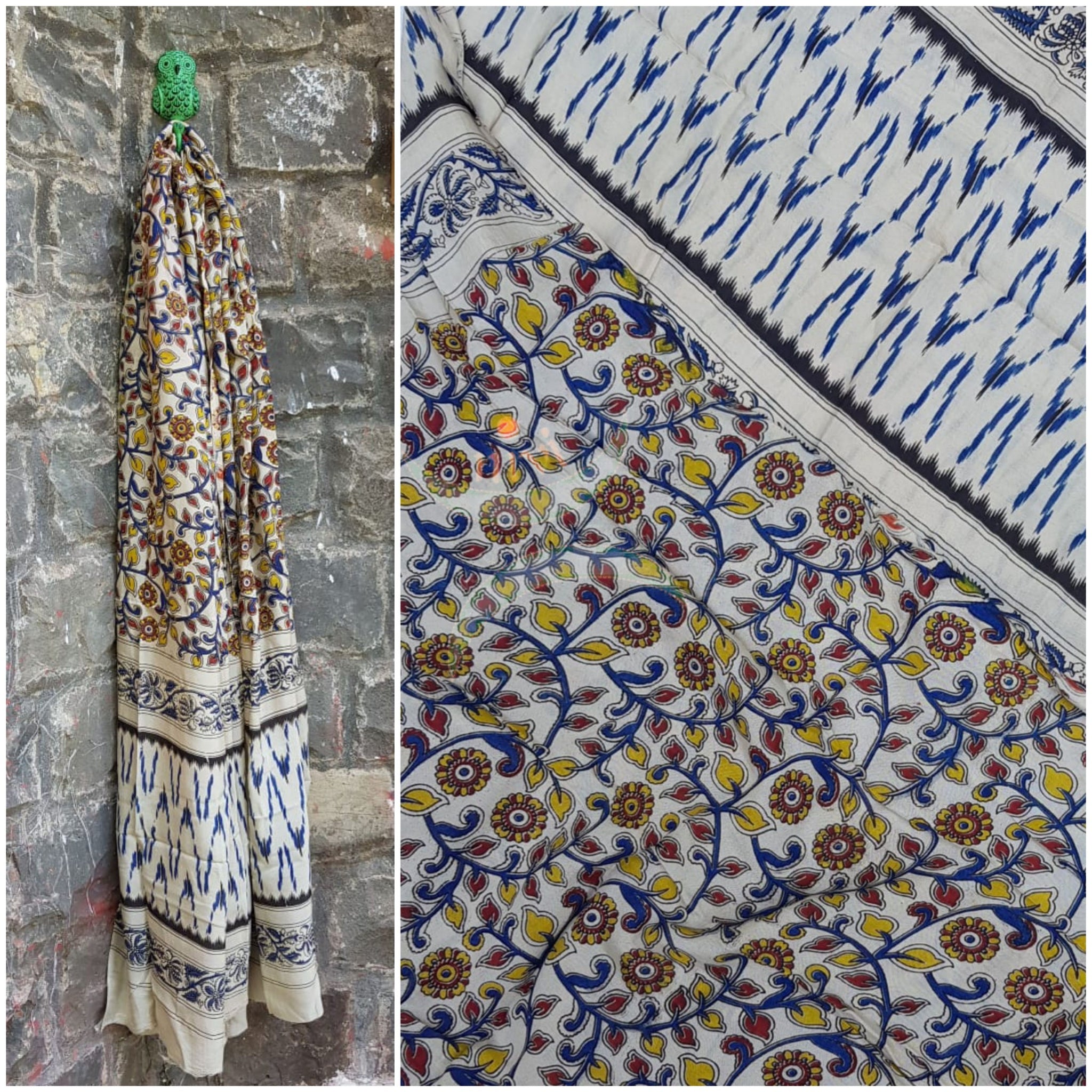 Handloom chennur silk kalamkari dupatta