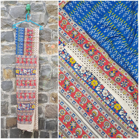 Handloom cotton kalamkari saree with blouse piece