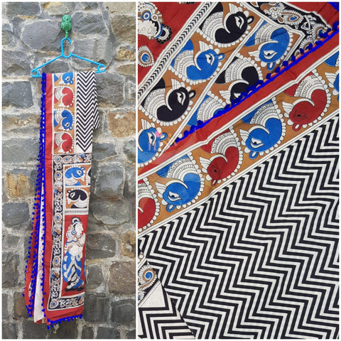 Hand block printed cotton saree 