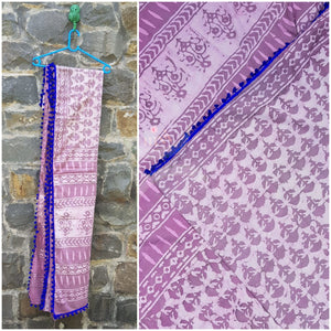 Hand block printed cotton saree 