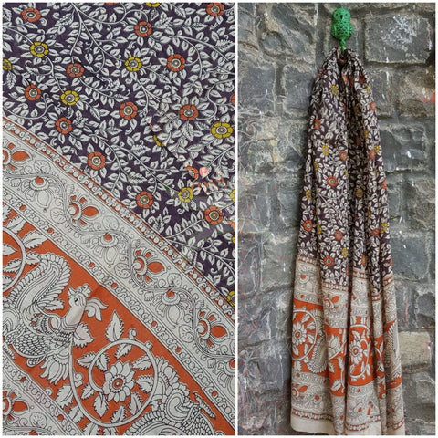 Handloom kalamkari cotton dupatta