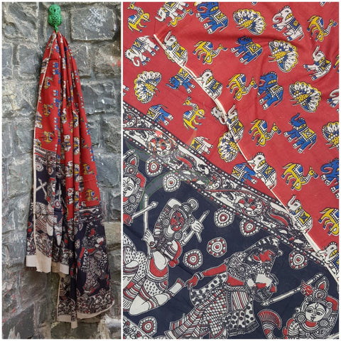 Handloom kalamkari cotton dupatta