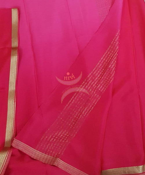 50 gms pink two tone pure Silk Crepe with blouse in darker tone.