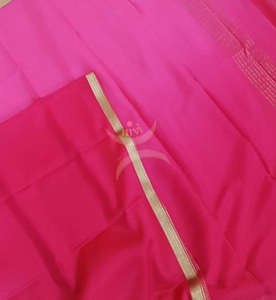 50 gms pink two tone pure Silk Crepe with blouse in darker tone.