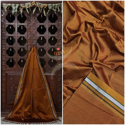 Mustard Khun/Khana Dupatta with self mustard border.