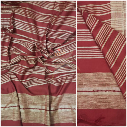 Maroon bagalpuri tussar with geecha pallu