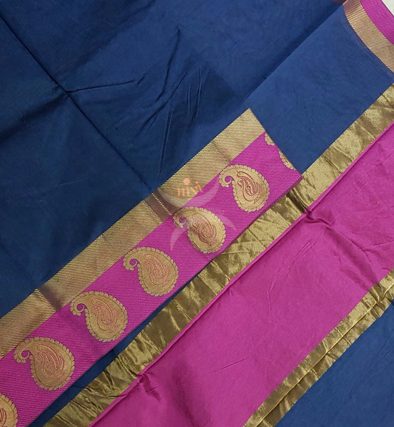 Art silk Woven saree with Paisley motif.