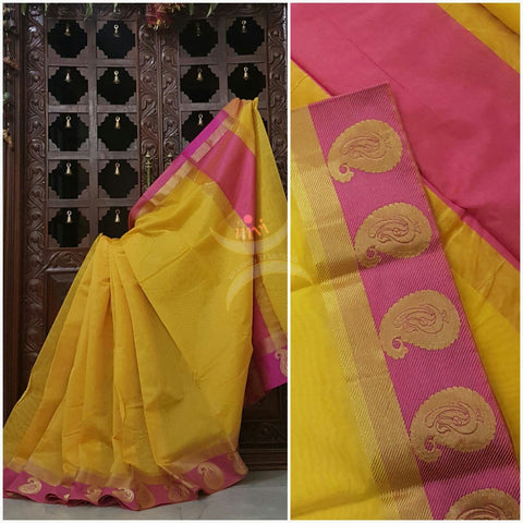 Art silk woven saree with Paisley motif