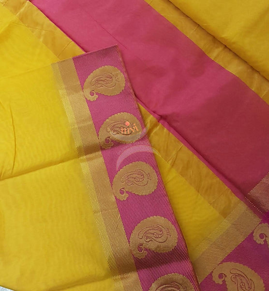 Art silk woven saree with Paisley motif