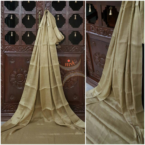 Gold 90 grams pure silk Georgette Brocade.