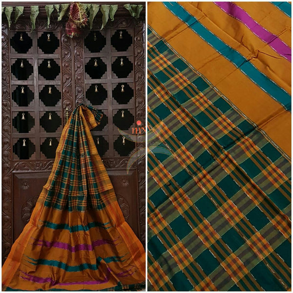Panchrangi ilkal with traditional topu teni pallu