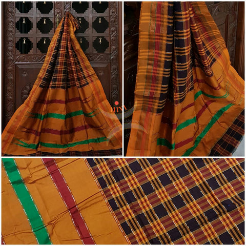 Panchrangi ilkal with traditional topu teni pallu