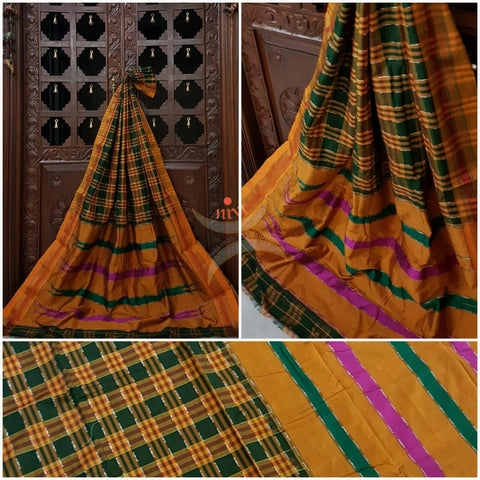 Panchrangi ilkal with traditional topu teni pallu.