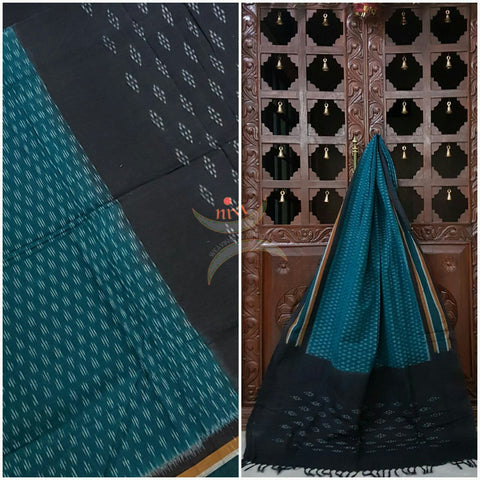 Green Pochampalli- Double ikat Handloom cotton duppata
