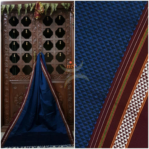 Royal blue Khun/Khana Dupatta.