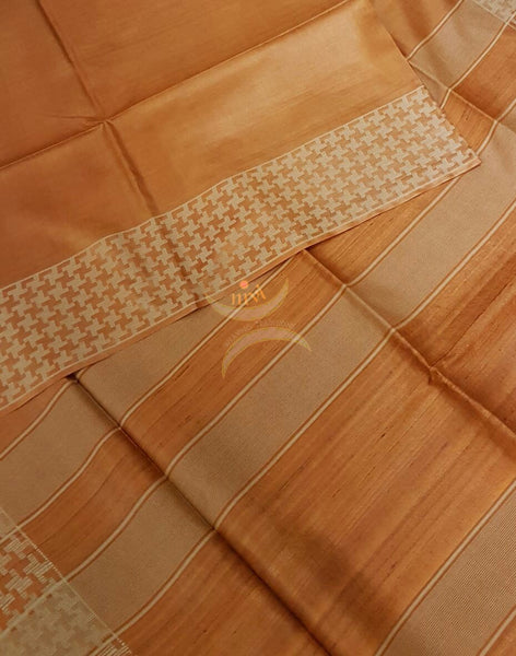 Ginger Color Handwoven Bagalpuri Tussar Silk. Silk mark certified.