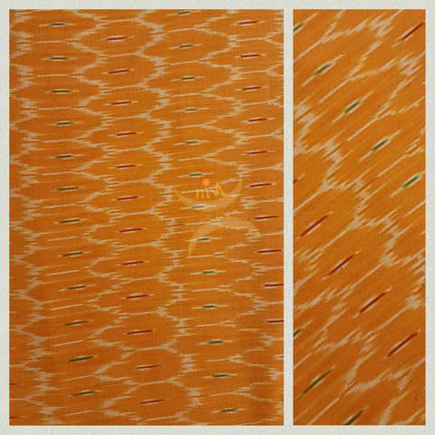 Mustard Pochampalli- single ikat Handwoven soft cotton fabric .