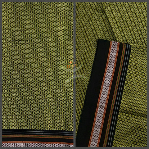 Khun/khana running material in moss Green and black combination