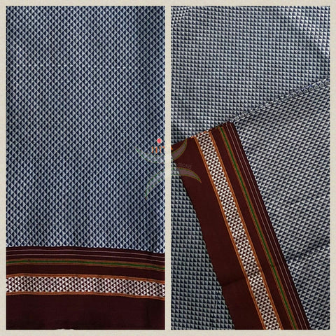 Khun/khana running material in Grey and Maroon combination