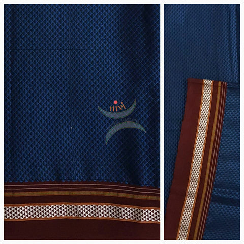 Khun/khana running material in Blue and Maroon combination