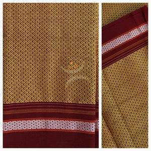 Khun/khana running material in Golden yellow and maroon combination