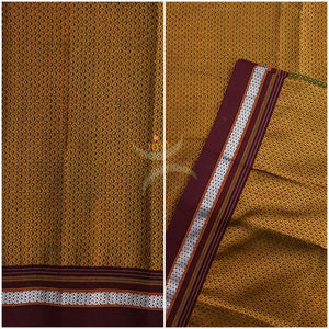 Khun/khana running material in Ginger color and Maroon combination