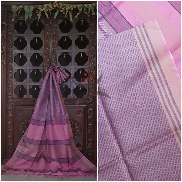 Handwoven mauve bhagalpuri silk