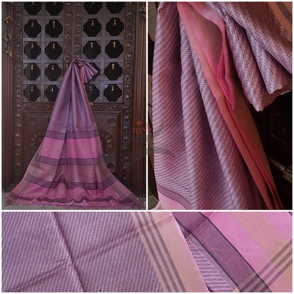 Handwoven mauve bhagalpuri silk