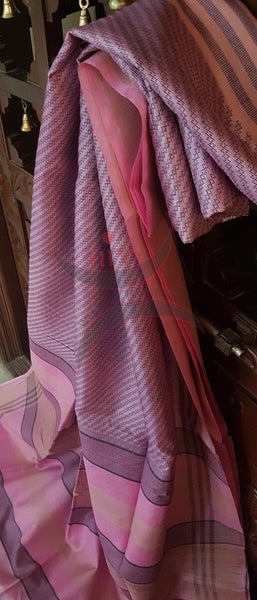 Handwoven mauve bhagalpuri silk