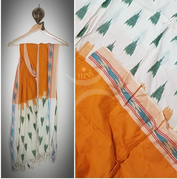 Handloom pochampalli ikat cotton duppata