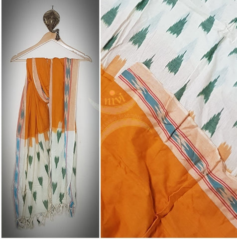 Handloom pochampalli ikat cotton duppata