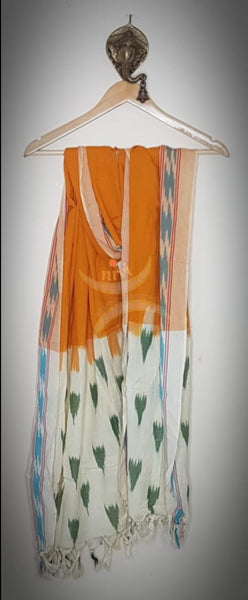 Handloom pochampalli ikat cotton duppata